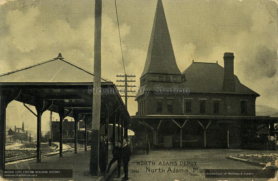 Postcard: North Adams Depot, North Adams, Massachusetts